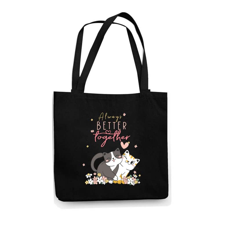 Printed Black Tote Bag |Extra Spacious|Multipurpose