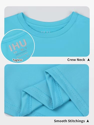 Image of Boys Neon Shirts Dry Fit Athletic T Shirts UPF 50+ Performance Cooling Shirt Short Sleeve Rash Guard Kids Top for Boys Girls
