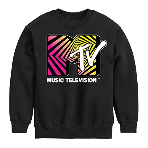 HYBRID APPAREL - MTV Logo - Optical 80S - Toddler and Youth Crewneck Fleece Sweatshirt