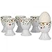 Produktbild Van Well Vario Eierbecher-Set 6-teilig I Eier-Service für 6 Personen I Eierhalter 4,6 cm breit & 7cm hoch I Porzellan-Set weiß mit Flower-Design I Eierständer spülmaschinengeeignet