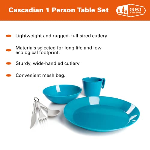 Gsi Outdoors 77312 Cascadian 1 Pers Tableset Sky Blue #TOP1