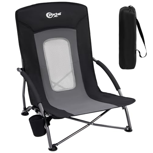 Portal Strandstuhl klappbar leicht Campingstuhl faltbar niedrig 150KG – Ansicht 1