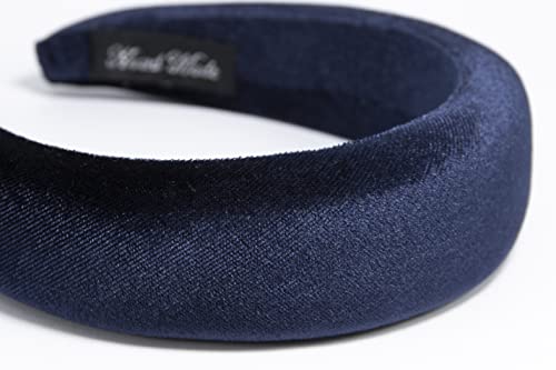 Velvet Padded Headbands for Women - Wide 4.2cm Hair Accessories for Women & Girls, Non-Pinching, Comfortable Fit (Navy) - Image 2