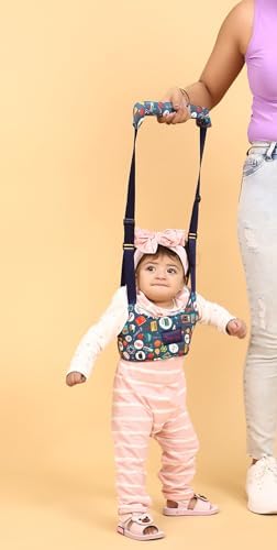 Baby/toddler Safety Harness Walking Assistant Belt for Baby, Adjustable Shoulder Strap & Dual Foam Chest Support, Lightweight walking aid, Walking Helper for Infant/Child (Science-Navy Blue)