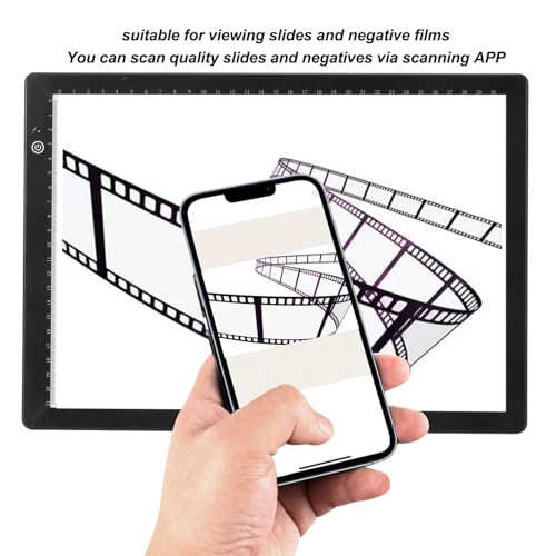 Image of 3NH Slide Viewer Light Box, Ultra Slim A4 Size USB Powered Light Pad Scanner with 3 Adjustable Brightness, APP Editing, for Scan Old Slide Negative Film Scanning