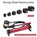 Yescom 10 Ton Hydraulic Punch Driver Kit Manual Hole Knockout Puncher Tool w/ 6 Dies