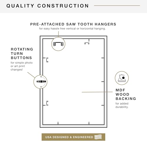 MCS Studio Gallery 20x28 Poster Frame Natural Woodgrain, Vertical & Horizontal Wall Hanging Large Picture Frame for Photos, Posters & Art Prints (2-Pack)
