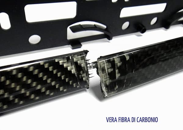 RZG 2 porta targa neri in fibra di carbonio, con telaio, per targhe EU e UK, Italia 500 AR