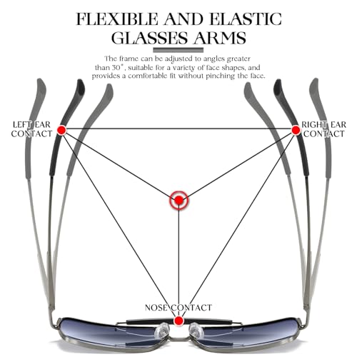 SIPLION Foxdon Polarized Sunglasses Mens - Fashion Square Metal Frame Eyewear Premium Driving Sun glasses3