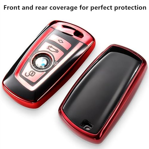 Image of Creativity For BMW X5 Key Fob Cover accessories (Red Key Case) | Advanced soft TPU key box is compatible with X1 X3 X4 X5 X6 1 2 4 5 6 7 M3 M5 M6 GT3 GT5 G30 F10 F15 F16 F20 key