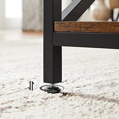 VASAGLE Coffee Table, Cocktail Table with X-Shape Steel Frame and Storage Shelf, 100 x 55 x 45 cm, Industrial Farmhouse Style, Rustic Brown and Black LCT200B01