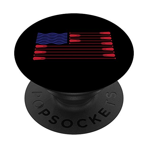 American Flag Crew Rowing Rowing Oar PopSockets PopGrip: Ausziehbarer Sockel und Griff für Handys/Tablets mit Tauschbarem Top