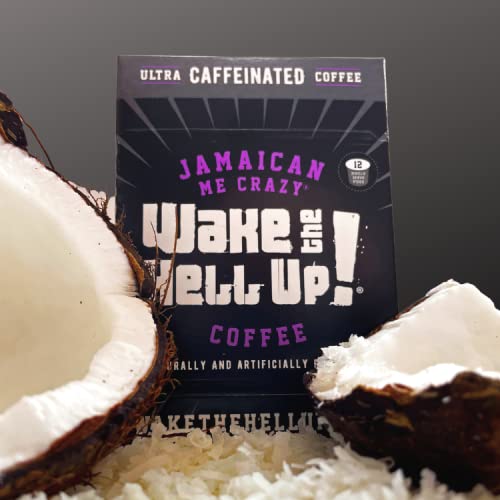 Wake The Hell Up! Jamaican Me Crazy® Flavored Single Serve Coffee Pods | 12 Count, 2.0 Compatible