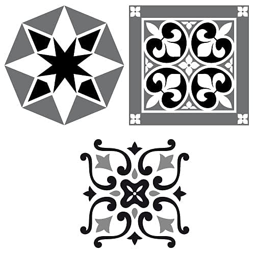 Contremarches Autocollantes Carreaux De Ciment RISERTILES - Lot 4 Stickers 1m X 20 Cm, Relooking Escalier Facile Et Décoratif