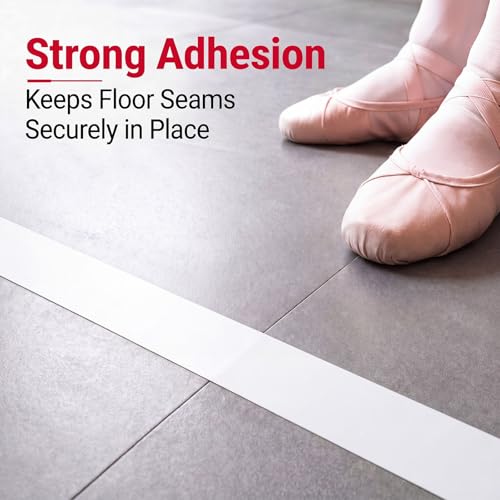 Image of Pangda 2 Rolls Dance Floor Vinyl Tape White 36 yd x 2 in Durable Tape Splicing Strong Adhesion No Residue for Gym Dance Room Restaurants Kitchen Floor Safety Marking