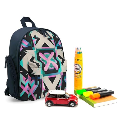 Line Pattern Backpack for Men Women, Durable Small Bookbag Lightweight Daypack for Travel, Hiking, Blue-style3