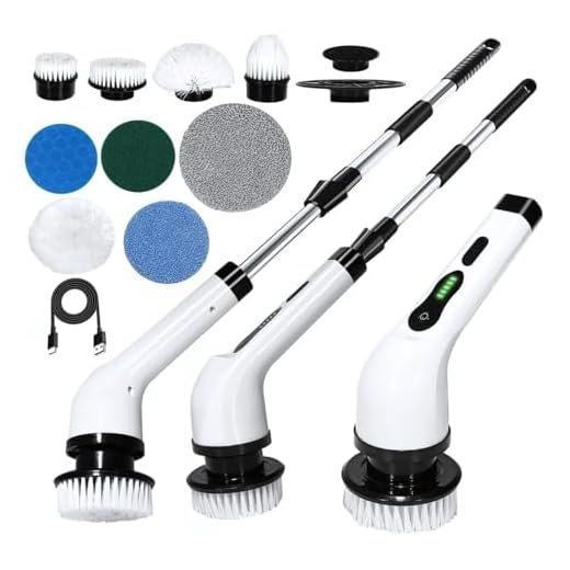 Esfregão Elétrico Giratório 9 em 1 – Escova de Limpeza Recarregável com Cabo Ajustável, Potente e Multiuso para Banheiro, Piso, Azulejos e Mais