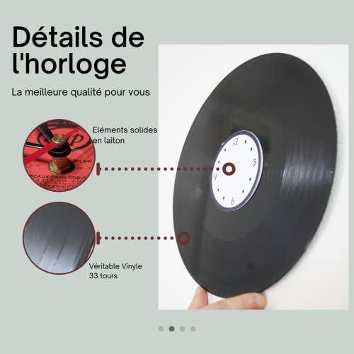 Horloge Vinyle Café authentique 33 Tours au design sculpté - 3