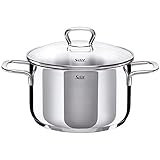 Silit Style Kochtopf, hoch 20cm, Glasdeckel, Fleischtopf, 20cm/ 3,3l, Edelstahl poliert, Topf Induktion, unbeschichtet