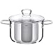 Produktbild Silit Kristall Kochtopf, hoch 20cm, Glasdeckel, Fleischtopf 3,3l, Edelstahl poliert, Topf Induktion, unbeschichtet, backofengeeignet