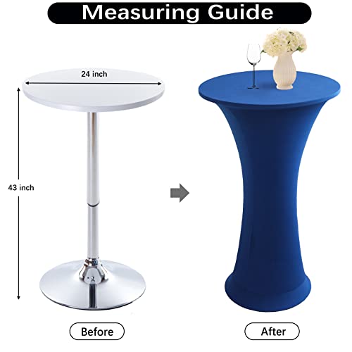 Image of Cocktail Table Covers - 2 Pack 24 inchx43 inch Highboy Tablecloth - Royal Blue