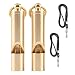 FUTURESTEPS Premium Brass Whistles Set of 2 - Includes 2 Black Lanyard 30 Inches - Loud Survival Whistles - Solid Brass