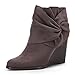 Fashare Womens Wedge Booties Ankle Heels Boots Bow Knot Stacked Heeled Winter Dress Shoes, Coffee, Size 7