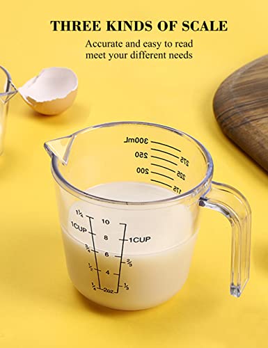 Measuring Cups Set, Liquid Measuring Cups For 3 For Kitchen - BPA Free Plastic Set with Spout Multiple Measurement Scales (Clear) - Image 5