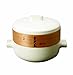 JIA Inc. Steamer Set - Large Set (Ceramic Steamer Pot and Lid + Cedar Wood Basket)