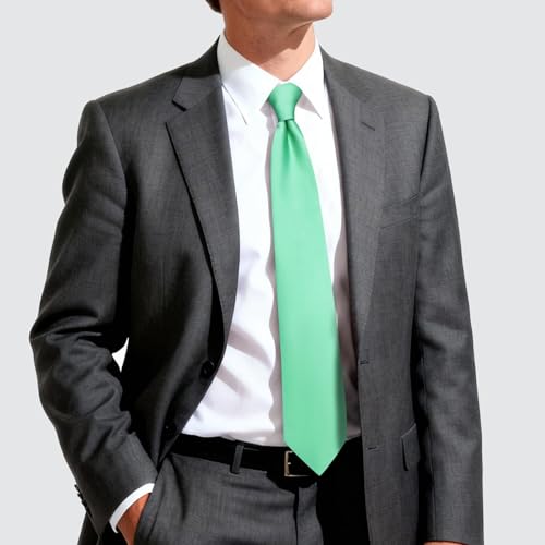 Image of Hi-Tie Men's Extra Long Solid Satin Tie Set 63 Inch /70 Inch Formal Necktie