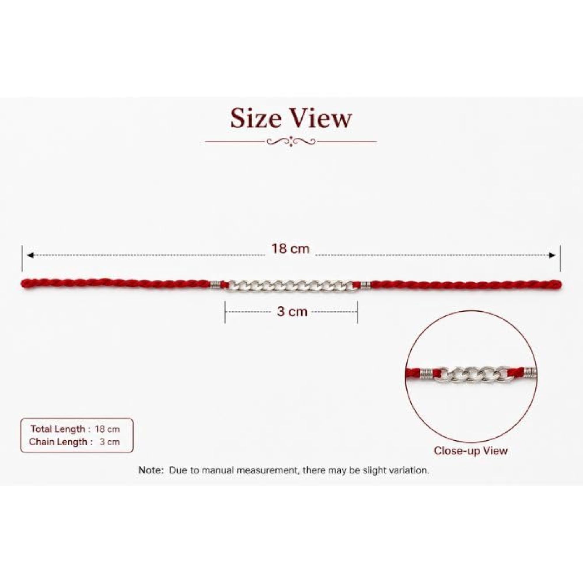 925 Sterling Silver Rakhi for Brother, Silver Chain Bracelet
