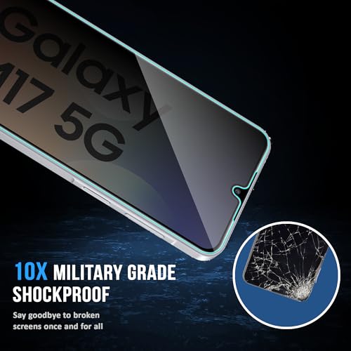 Image of ArmourPro Privacy Tempered Glass for Samsung Galaxy M17 - Anti-Spy Anti Peeping Screen Protector, 9H Hardness, Edge-to-Edge Coverage, Ultra Thin, Bubble-Free Installation Kit | Black