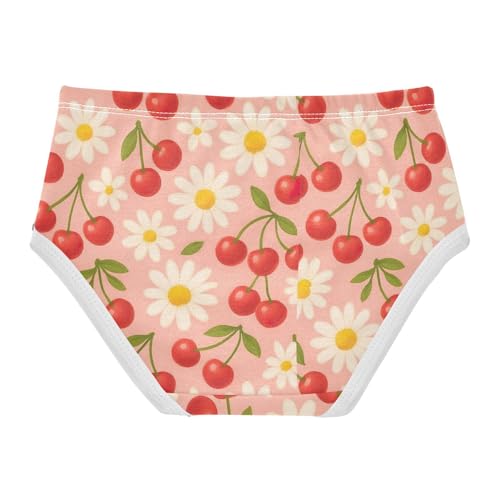 Joisal Flower Toddlers Underwear Floral 2t Cotton Little Girl Panties White Daisies Red Cherries Pink Briefs Underpants2