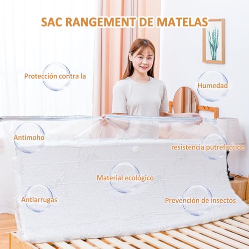 Esoes Vacuum Storage Bags, 240x120cm Extra Large Vacuum Bags for Storage Mattresses Duvets, and More, Waterproof - Image 2