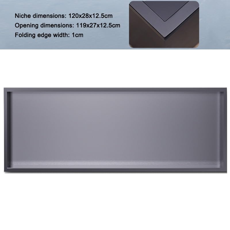 Panel prysznicowy LED ze stali nierdzewnej wpuszczany organizer łazienkowy wodoodporny montowany na ścianie przechowywanie do domu i hotelu bez płytek biały 120 x 28 x 12,5 cm