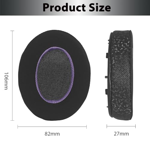 Image of WH-1000XM3 Replacement Earpads, Upgraded Cooling Gel Ear Pads for Sony WH-1000XM3 Headphone, Comfort Material & Unique Inner & Outer Layer, Black & Purple Special Edition