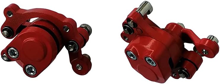 New Left + Right Red Disc Brake Calipers Compatible with 2 Stroke 47cc 49cc Chinese Pocket Bike Mini Dirt Kids ATV Quad Goped Scooter Go Kart