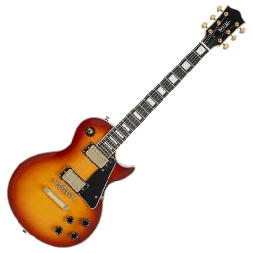 Rocktile Pro L-200OHB Guitarra Eléctrica - Cuerpo: Caoba - 2 Humbucker Pickups - Mástil de arce encolado - Diapasón de palisandro - Puente Tune-O-matic y Stop Bar Tailpiece - Orange Honey Burst