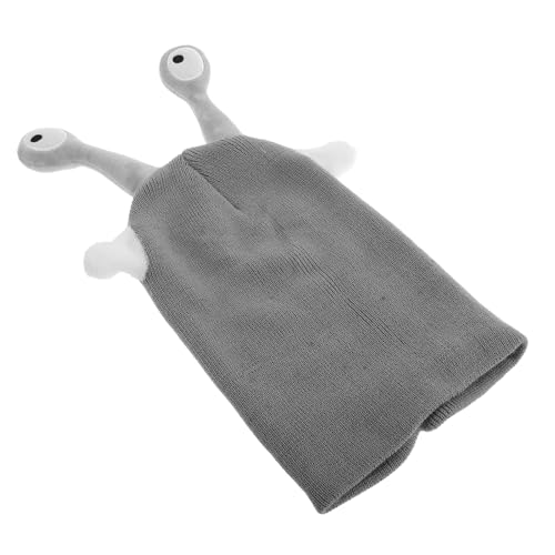 Mikinona Funda para Casco de Esquí de Punto Gris Diseño de Dibujos Animados Compatible Casco de Snowboard Funda Aislante para Invierno y Deportes de Nieve 1 Pieza