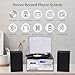 MUSITREND 10 in 1 Record Player with Dual Stereo Speakers Vintage 3 Speed Turntable with Bluetooth AM FM Radio CD Cassette USB SD Play 3.5mm Headphone Aux-in RCA Line-Out (Black)