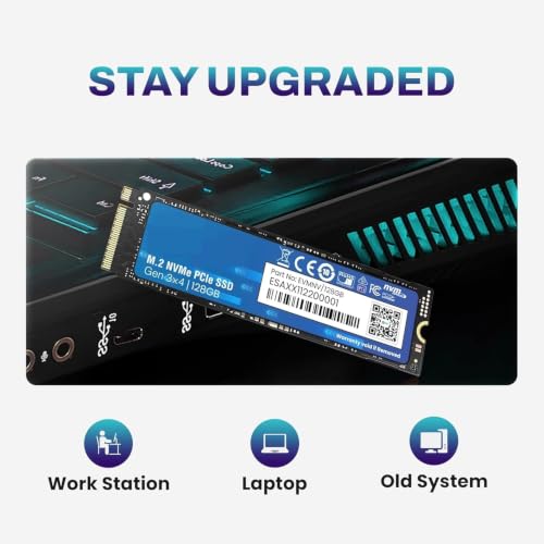 Image of 128GB NVMe M.2 SSD 2280 | PCIe Gen 3x4 Internal SSD | Up to 1800MB /s Read 700MB /s Write | Laptop Desktop Upgrade Storage | 5 Year Warranty