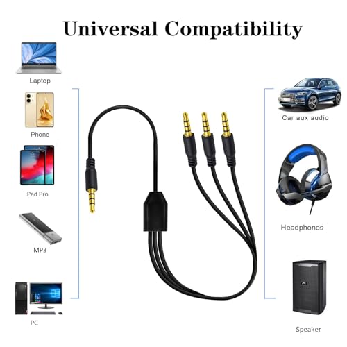 Cable divisor de audio 3.5mm TRRS macho a 2 macho 1 metro miniatura 5