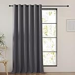 PONY DANCE Extra Large Home Divider Curtain - Blackout Thermal Insulated Door Curtain with Eyelets for Living Room Bedroom Hotel Privacy Screen Heat Insulated, 90 in Width x 90 inch Drop, Grey,1 Panel