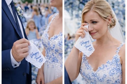 Image of MIXJOY Something Blue Gift for Bride, Wedding Day Bridal Blue Pearl Angel Wings Bouquet Garter Charm for Bride to Be