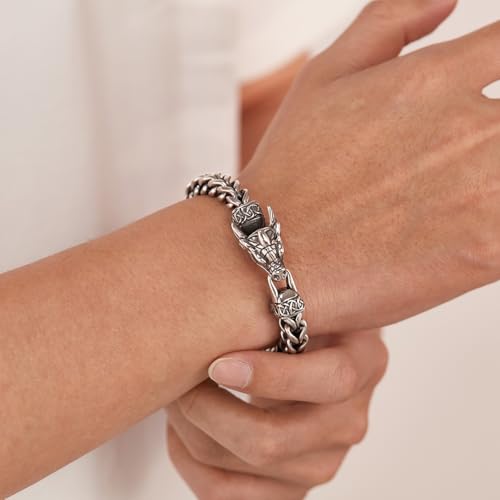 Pulsera para hombre de acero inoxidable con diseño dragón miniatura 4