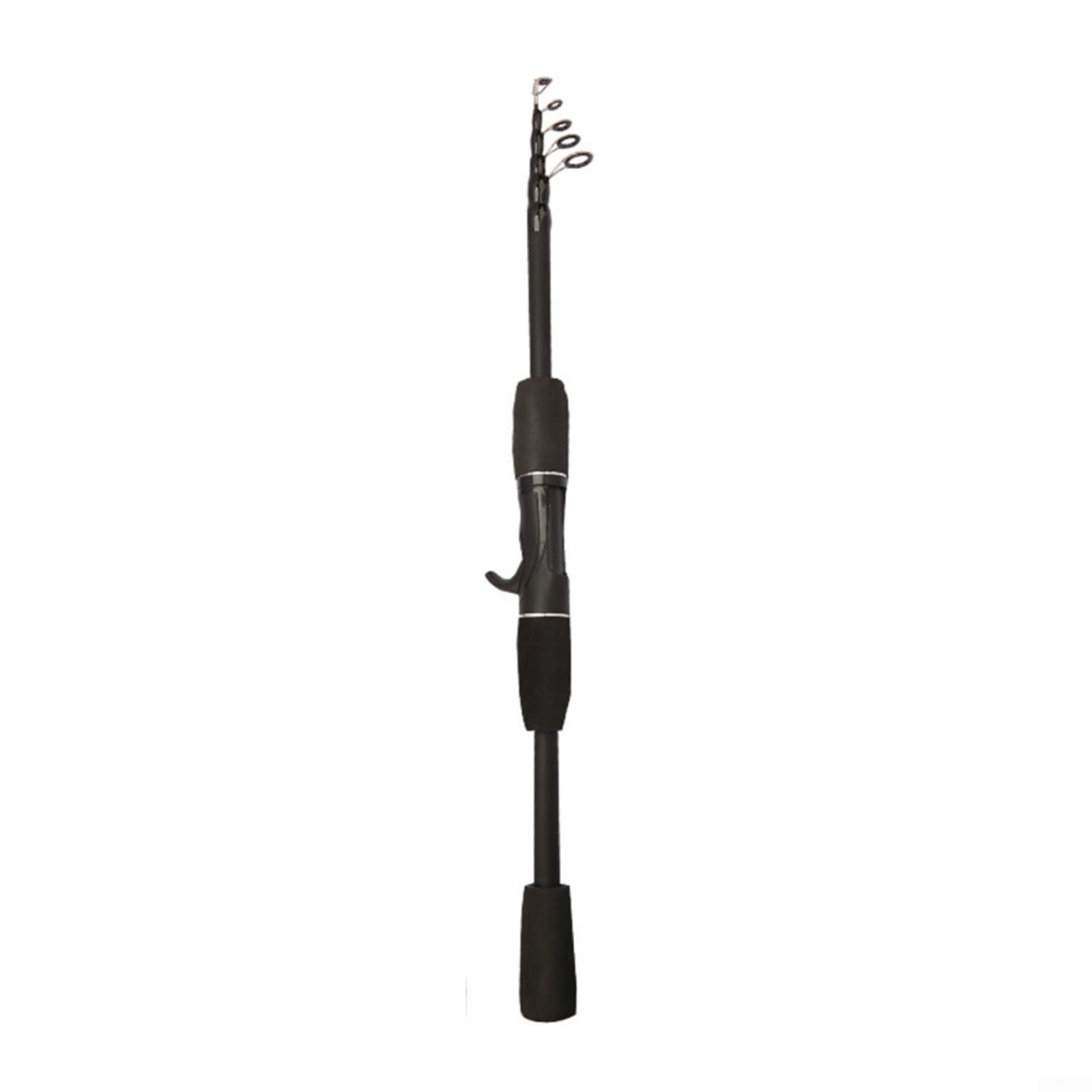 Evenoonest Telescopic Fishing Rod, High Strength Carbon Fiber Baitcasting Pole Straight Curved Handle 1.5m 1.8m 2.1m for Outdoor Anglers 1 Piece(6)