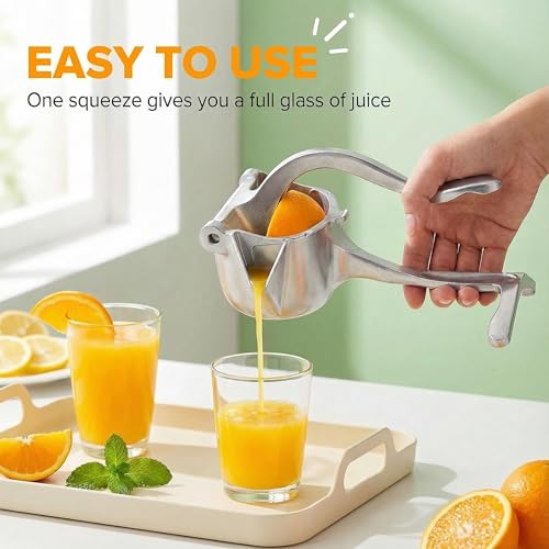 Image of Fresh Fruit Juice Extractor, 2026 Upgrade Aluminum Hand Juicer Squeezer Lemon Juicer Manual Hand Press with Ergonomic Grip, Easy to Clean for Orange Citrus Pomegranate Lime Grape fruit Kitchen Tools.