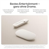 Google TV Streamer 4K – entspannte Unterhaltung durch schnelles Streaming und Fernbedienung mit Sprachsuche – Filme, Serien, Live-Sendungen und Netflix in 4K HDR – 32 GB Speicherplatz – Porcelain – Ansicht 2