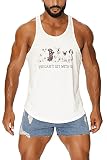 JJ Malibu Men's Fun Graphic Stringer Racerback Tank Top,Dogs,Large