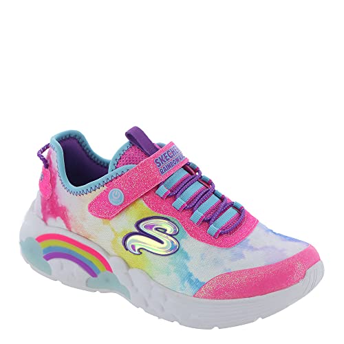 Skechers Kids Girls, Rainbow Racer, Sneaker, Pink Multi, 12